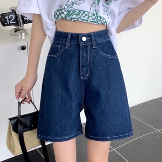 Quần lửng ngố jean nữ lưng cao ống rộng, túi sâu phong cách Ullzang có Bigsize (JNVB)