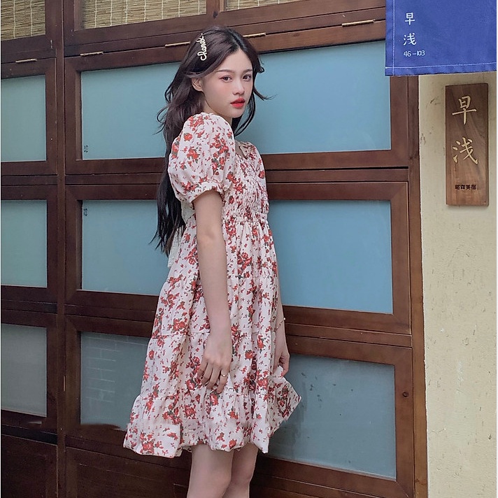 Đầm Công Chúa Họa Tiết Hoa Xinh Xắn Cho Nữ