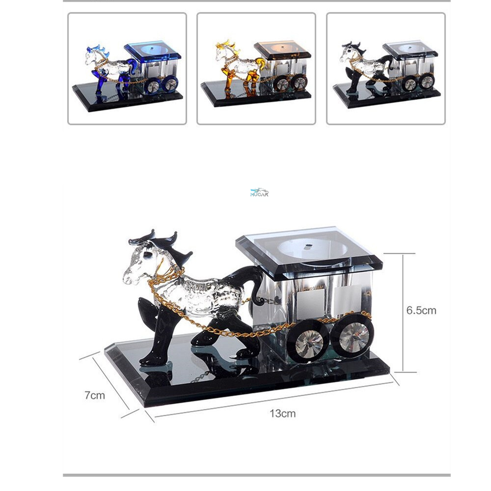 Tượng pha lê ngựa kéo xe trang trí ô tô,khử mùi hôi trong xe,hương dịu nhẹ,tạo điểm nhấn cho xe,tặng kèm nước hoa