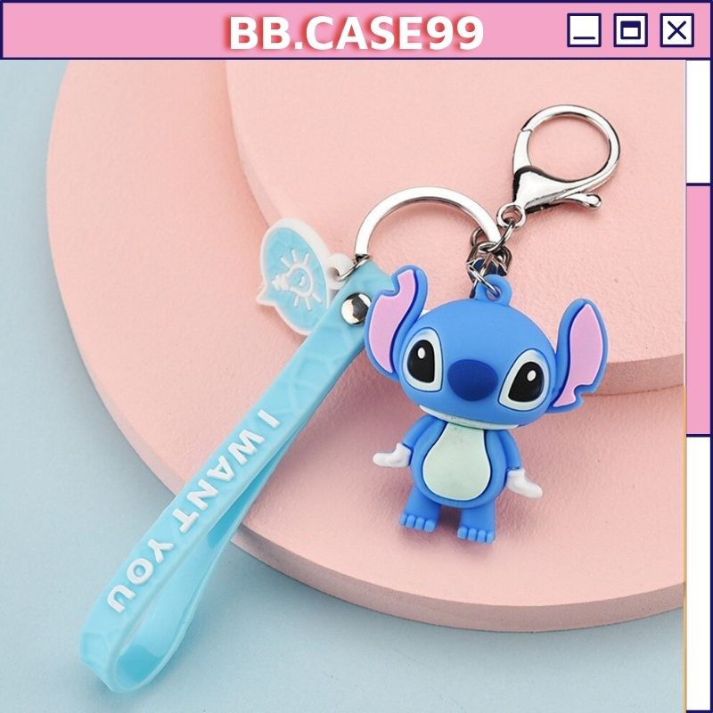 Móc Khóa Stitch Xanh Dễ Thương Bằng Silicon ♡ Móc Treo Chìa Khóa, Cặp, Balo, Điện Thoại Siêu Xinh - bb.case99