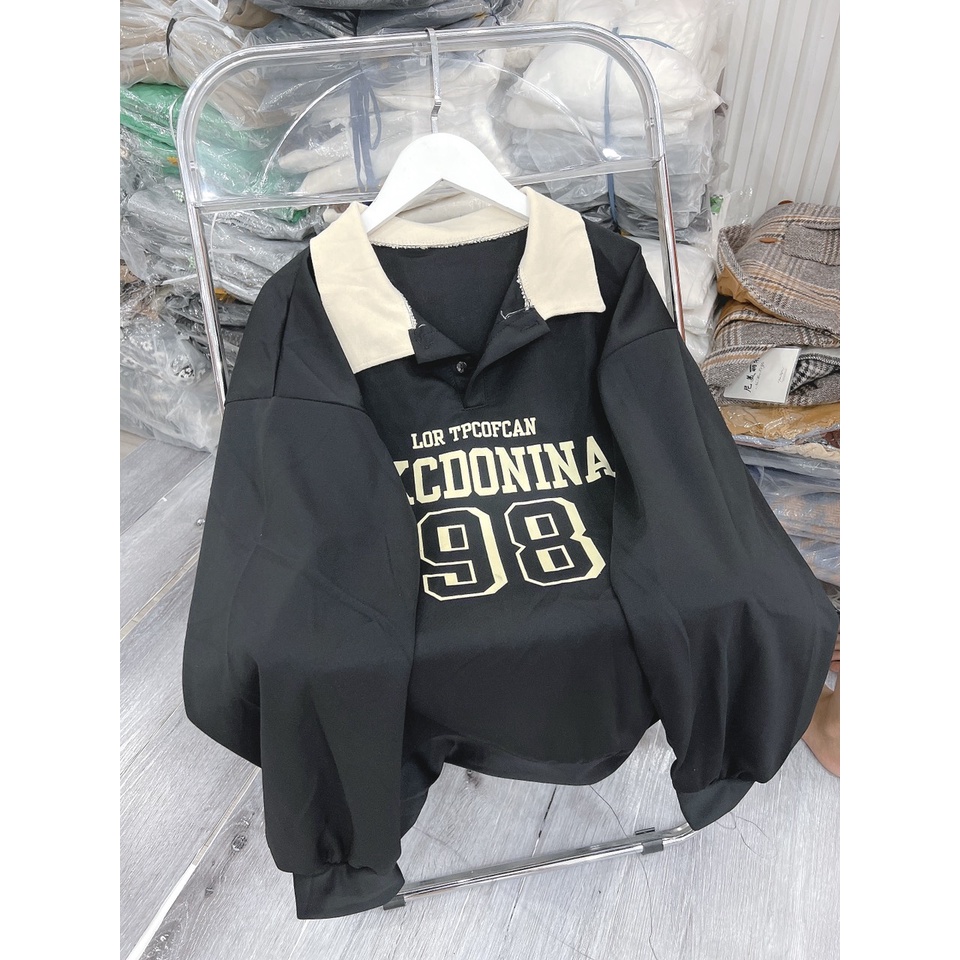 Polo Phối Cổ Nam Nữ Dáng Rộng Cổ Bẻ Số 98 Nhiều Màu Unisex Chất Đẹp Quảng Châu