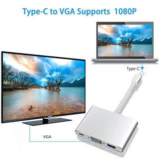 Cáp Chuyển Đổi Type-C Sang USB 3.0 VGA Adapter Cao Cấp