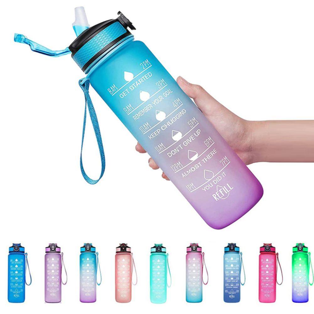 GOGOUP Bình Nước Nhựa Dung Tích Lớn 1000ml Màu Gradient