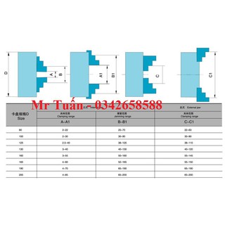 Mâm cặp 3 chấu 80mm