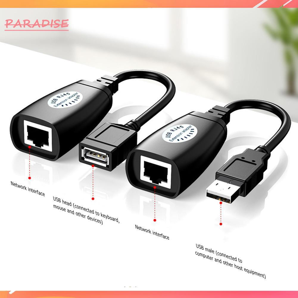 Paradise1 HW-RJ11 USB to RJ45 Network LAN Connector Extension Cable Signal Amplifier