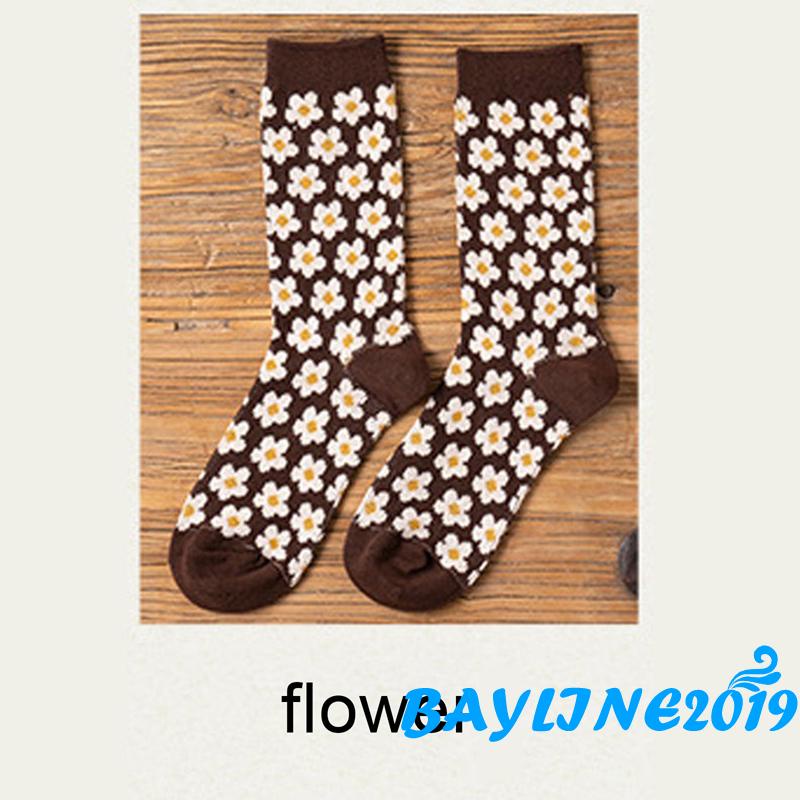 Vớ nữ dệt kim cổ cao in hình hoạt hình dễ thương