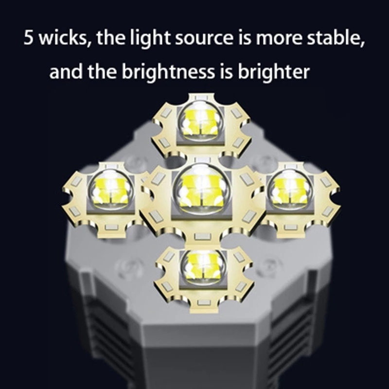 Đèn LED 5 bóng sạc USB đa năng chống thấm nước dùng cho các hoạt động ngoài trời