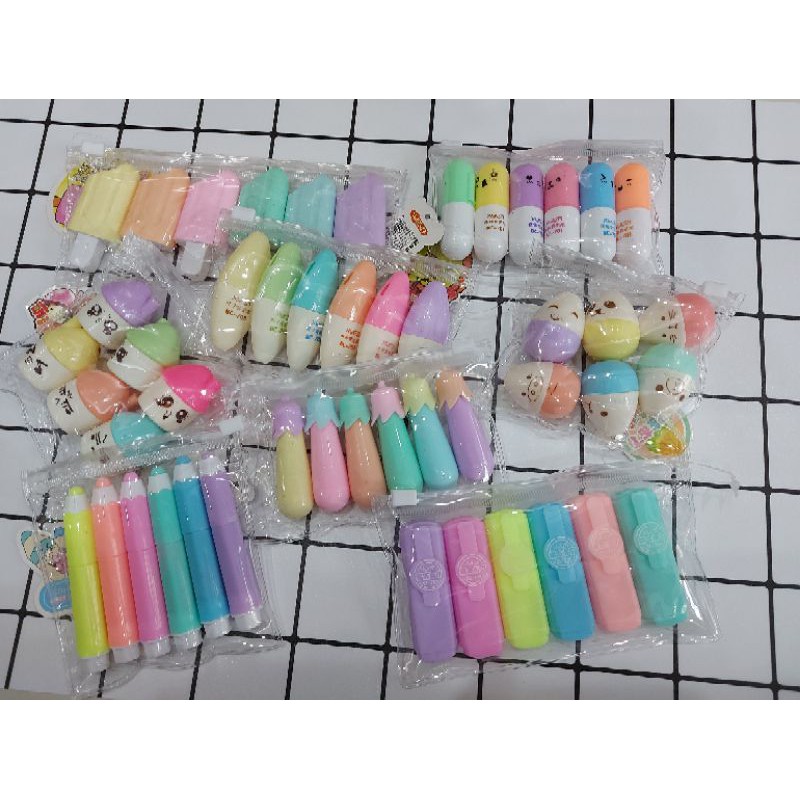 (Mẹ Cốm) Vỉ 6 Bút Dạ Quang Highlight | Văn phòng phẩm