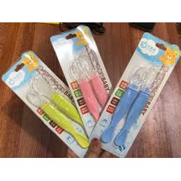 Sét 2 thìa ăn dặm silicon 2 đầu cho bé