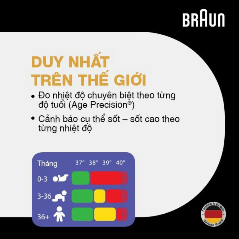 Nhiệt kế bấm trán Braun Đức BNT400WE