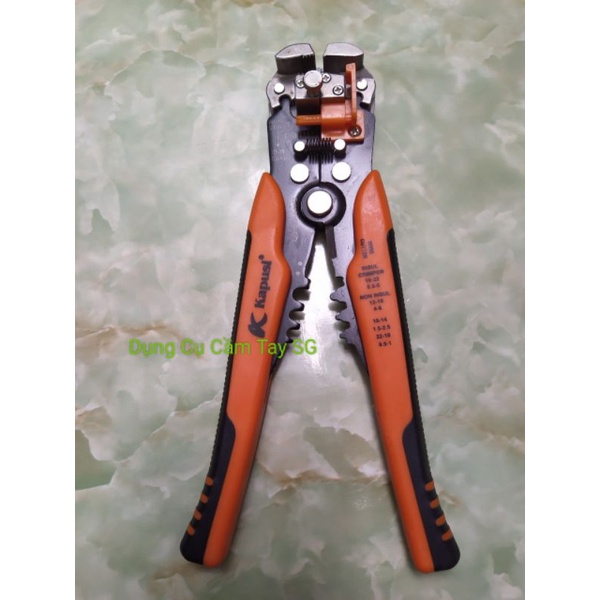 Kềm tuốt dây điện,dây cáp,bấm cos 0.2-6mm Kapusi cao cấp