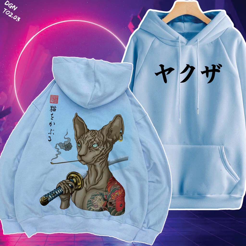 Hoodie xanh phong cách nhật bản TO2.03