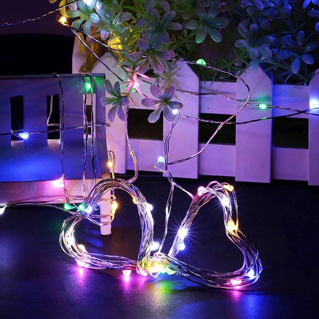 Đèn Led Trang Trí Đom Đóm Fairylight 2 Mét, Nhấp Nháy Và Đứng Yên, Decor Hộp Quà, Giỏ Hoa, Decor Nhà, Quán