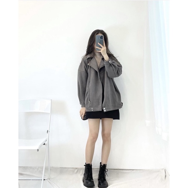 [SALE XẢ] ÁO KHOÁC DA LỘN MỀM KHOÁ CHÉO
