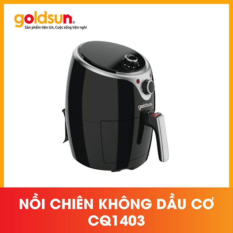 Nồi chiên không dầu Goldsun CQ1403 của thương hiệu Goldsun có thiết kế tinh tế, phù hợp với không gian trong nhà bếp