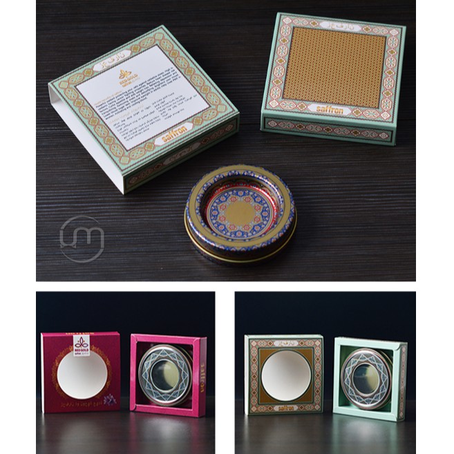 11.6x11.6x2.5cm- Hộp bao bì giấy ngăn kéo cho hộp thiếc saffron 3-10gr