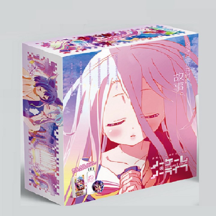 Hộp quà no game no life hộp to có bình nước, ảnh dán, vòng tay, ảnh thẻ, postcard