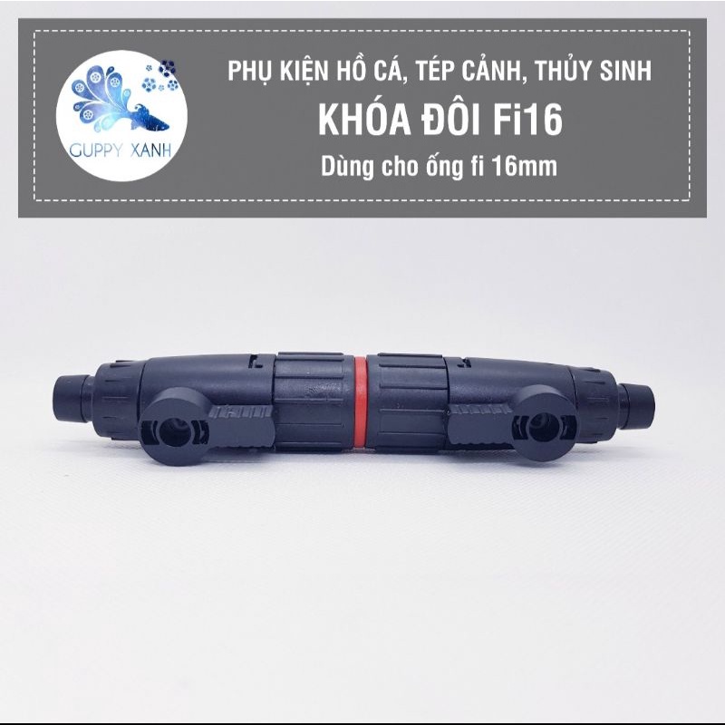 Cút nối Double tab  fi12 - Khóa nối đôi dây cao su cho lọc thùng lọc chế bể cá cảnh thủy sinh