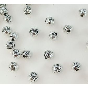 20-100 viên Charm xỏ hoa hồng 4mm-MH1045