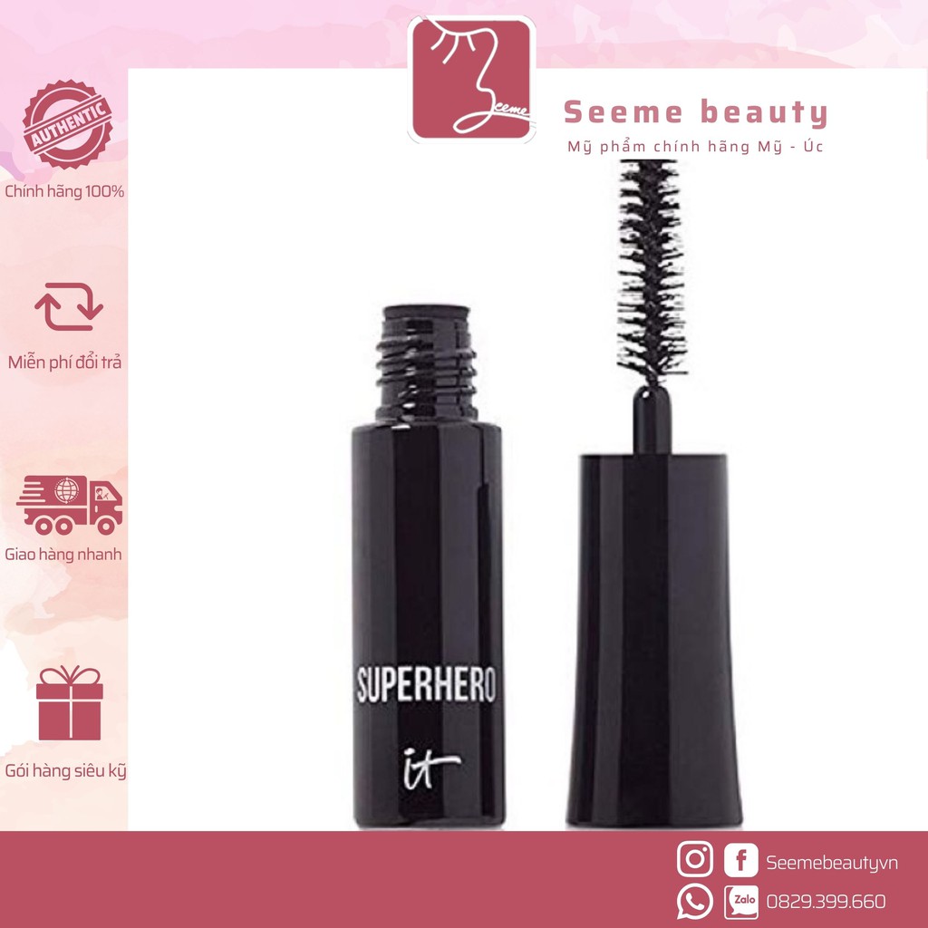 Chuốt Mi Dài Dày It Cosmetics Superhero Elastic Stretch Volumizing Mascara [SeeMe Beauty]