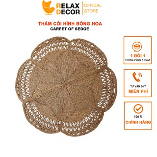 Thảm Cói Hình Bông Hoa Relax Decor Trang Trí Chụp Ảnh Cực Xinh Nhiều Kích Thước