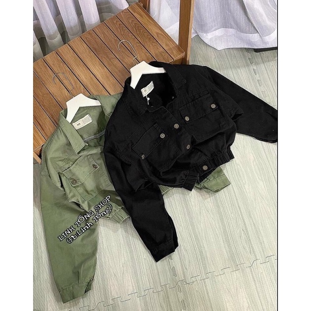Áo khoác kaki nữ dáng crotop form chuẩn đẹp