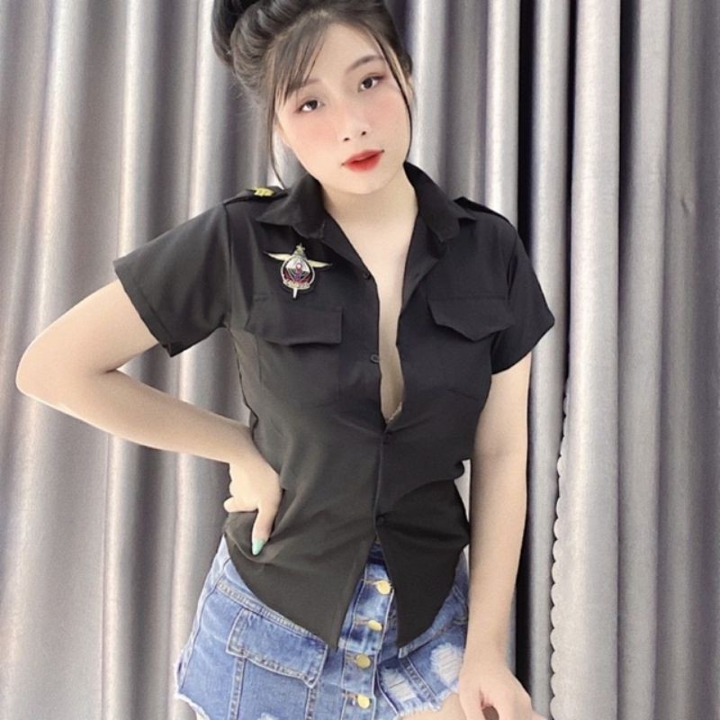 Áo sơ mi nữ kiểu phi công, chất Kate