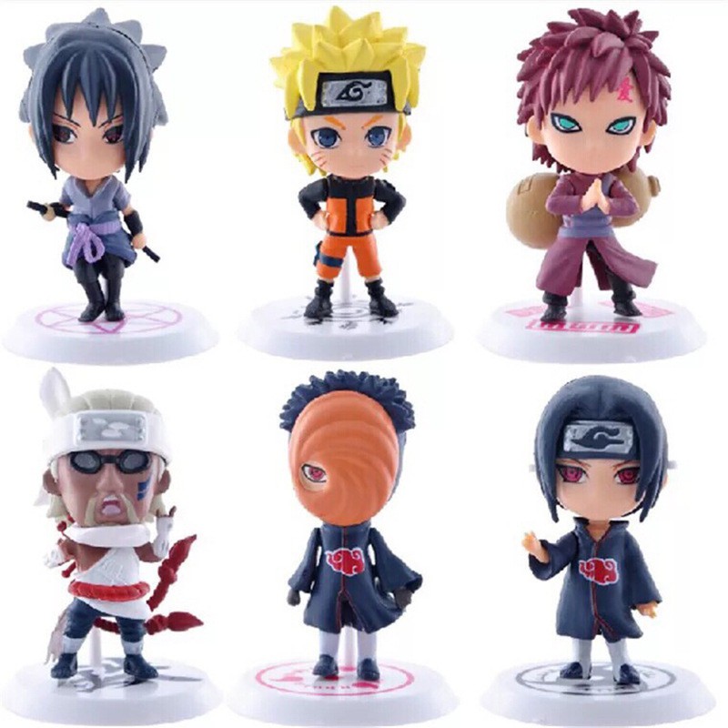 6 Cái / bộ Naruto Nhân Vật Sasuke Hokage Gaara Kakashi Búp Bê Mô Hình Đồ Chơi Bộ Sưu Tập Trẻ Em Quà Tặng