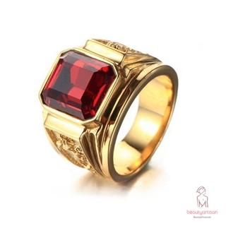Nhẫn Mặt Vuông Lớn Đính Đá Zircon Cho Nam Giới