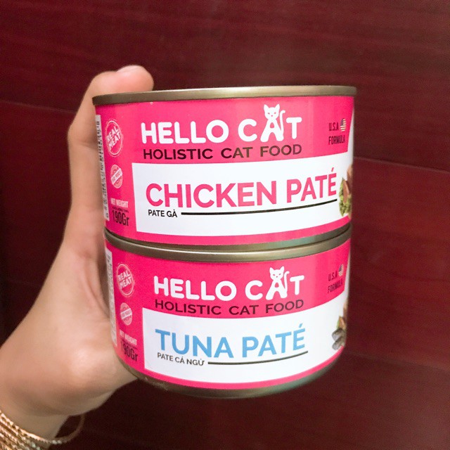 Pate Cho Mèo Hello Cat Hộp 190gr (Hương Vị Gà & Cá Ngừ)