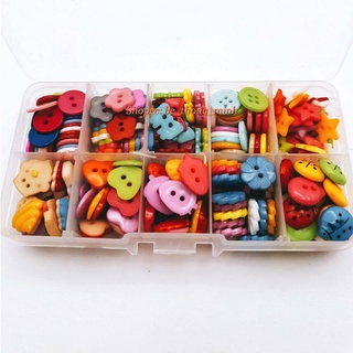 Hộp cúc nhựa 240 cúc 10 loại khác nhau siêu cute