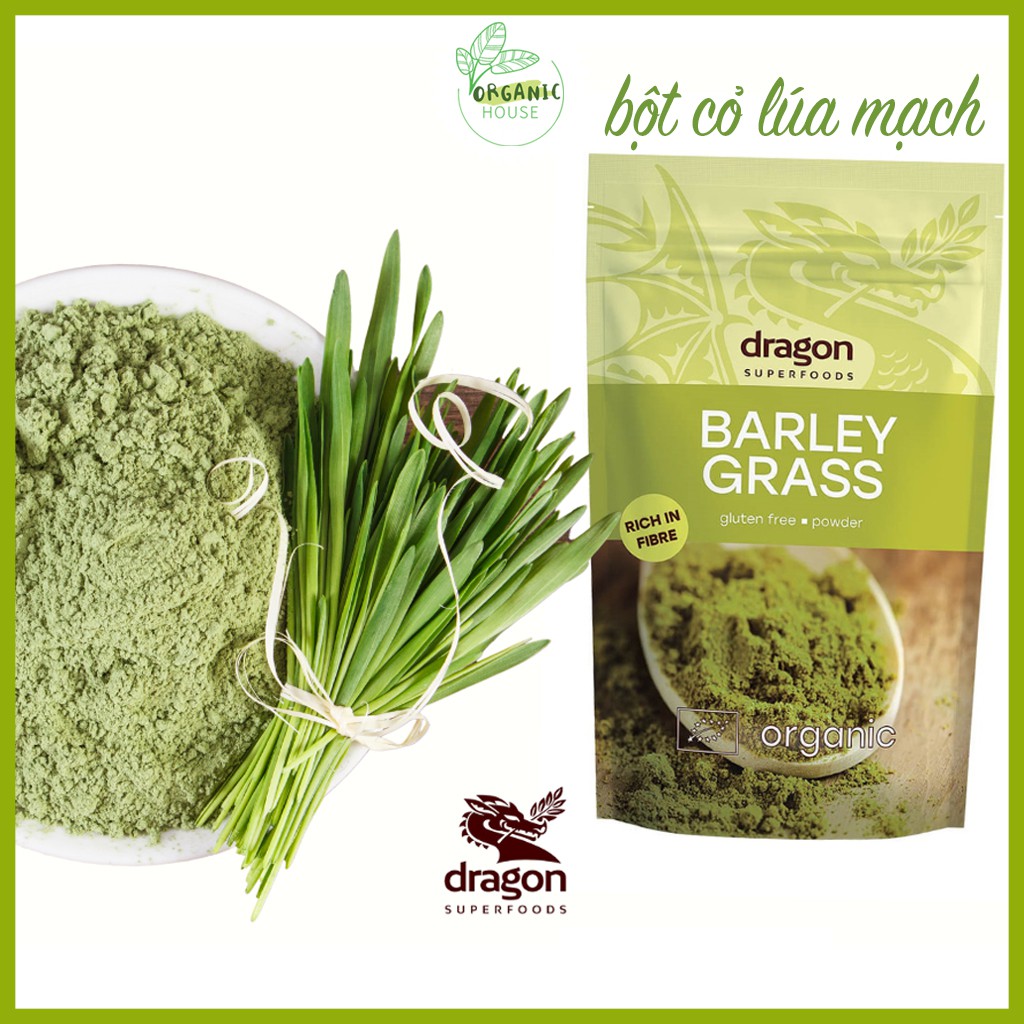 Bột cỏ lúa mạch hữu cơ 150g Dragon Superfoods Organic Barley Grass Powder
