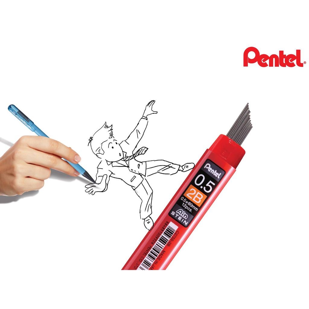 Ruột chì kim Pentel Ain Stein 2B . Ngòi 0.3mm / 0.5mm / 0.7mm I C273 / C275 / C275S / C277 / C277S siêu cứng trơn mượt