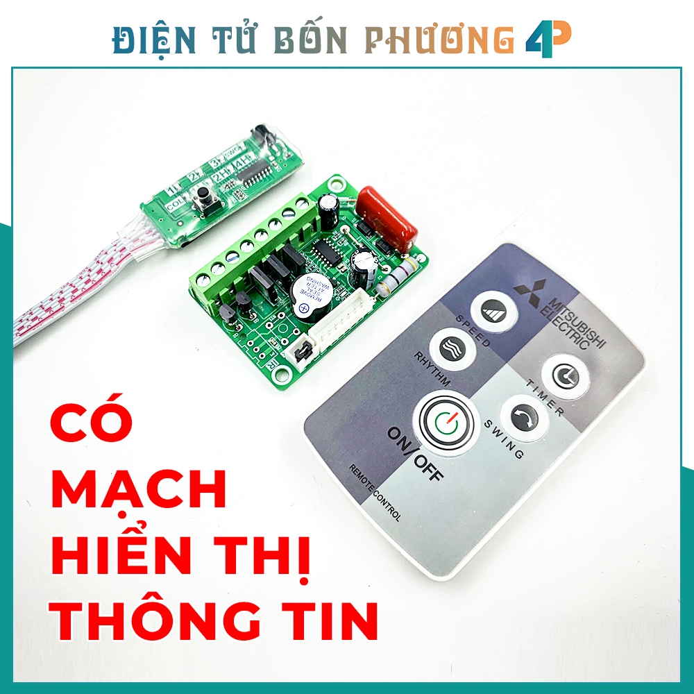 ( Có mạch hiển thị thông số ) Mạch điều khiển quạt từ xa Fan-02 , điều khiển quạt và điều hoà có chức năng phun sương