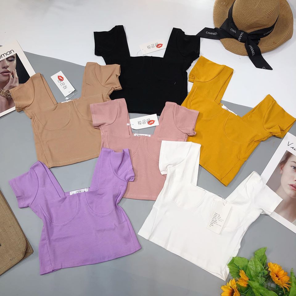 Áo phông Viền cúp NGực GIả dáng croptop (kèm ảnh thật,video) | BigBuy360 - bigbuy360.vn