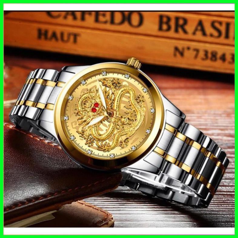 ĐỒNG HỒ NAM MẶT RỒNG 3D MẮT ĐỎ CỰC ĐẸP  TẶNG KÈM HỘP VÀ PIN DỰ PHÒNG  [ Đồng Hồ Nam Cao Cấp] | BigBuy360 - bigbuy360.vn