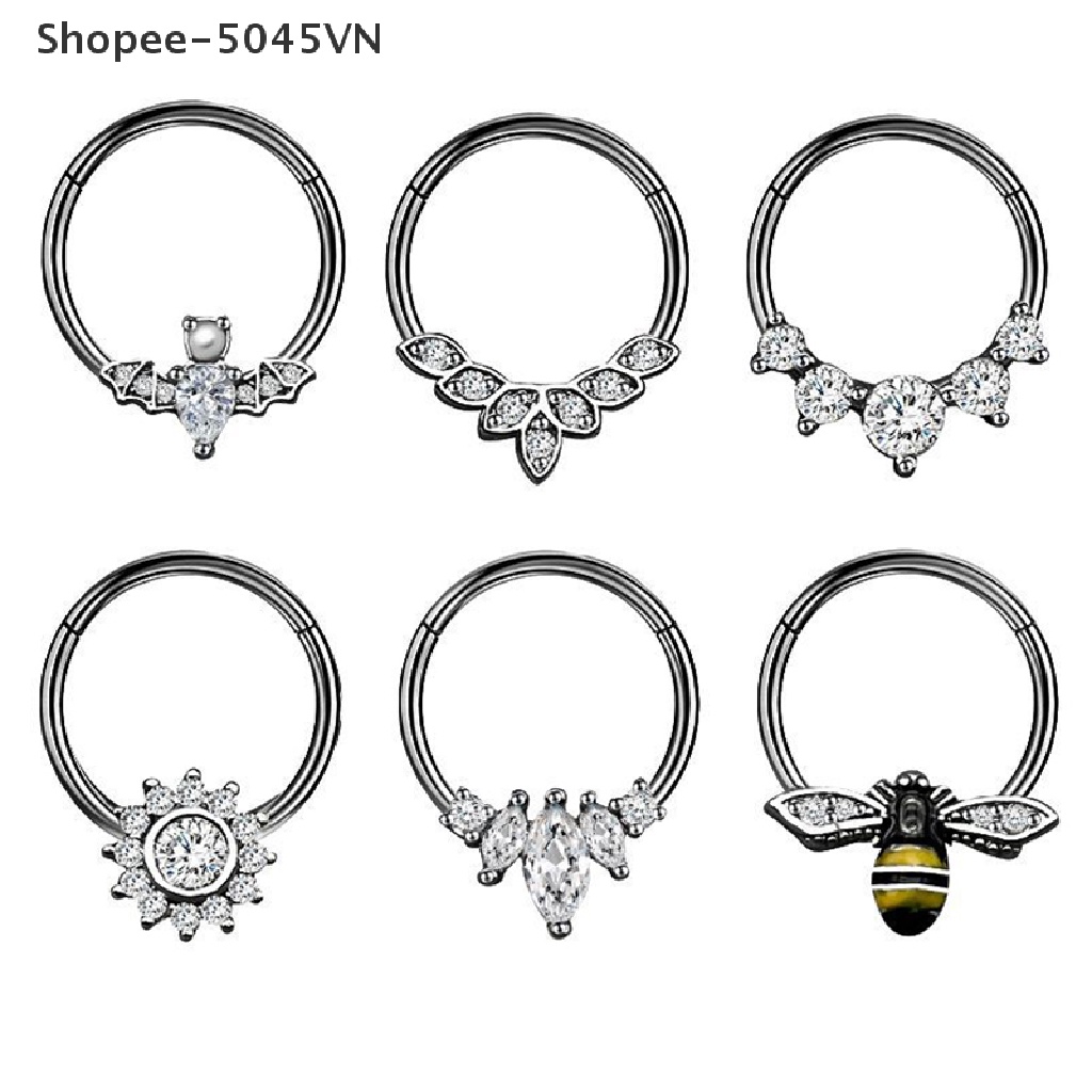 Khuyên Mũi Hình Dơi Bằng Thép Không Gỉ Đính Pha Lê