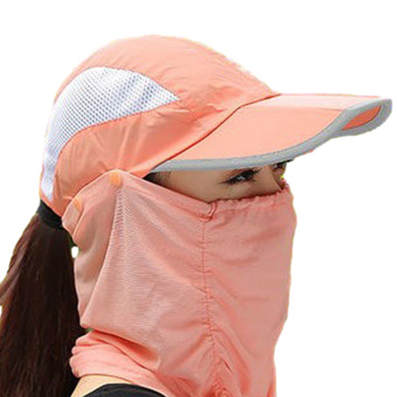 Mũ Cotton Che Nắng Kèm Khẩu Trang Chống Tia Uv 50 +