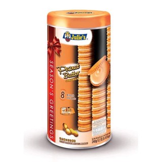 BÁNH QUY BƠ ĐẬU PHỘNG HỘP THIẾC JULIE’S PEANUT BUTTER SANDWICH 240G - MALAYSIA