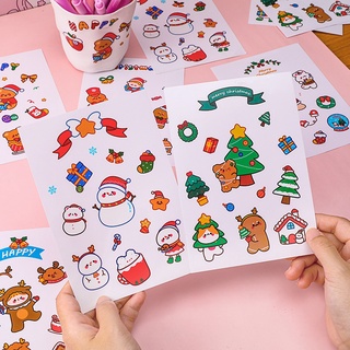 Miếng dán trang trí Giáng Sinh hình ông già Noel hoạt hình DIY
