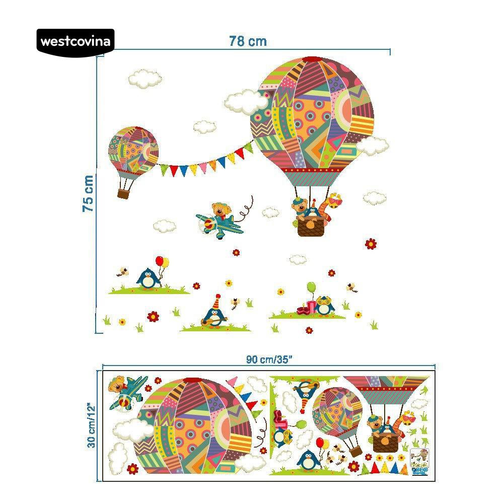 Miếng dán tường trang trí hình những khinh khí cầu dễ thương