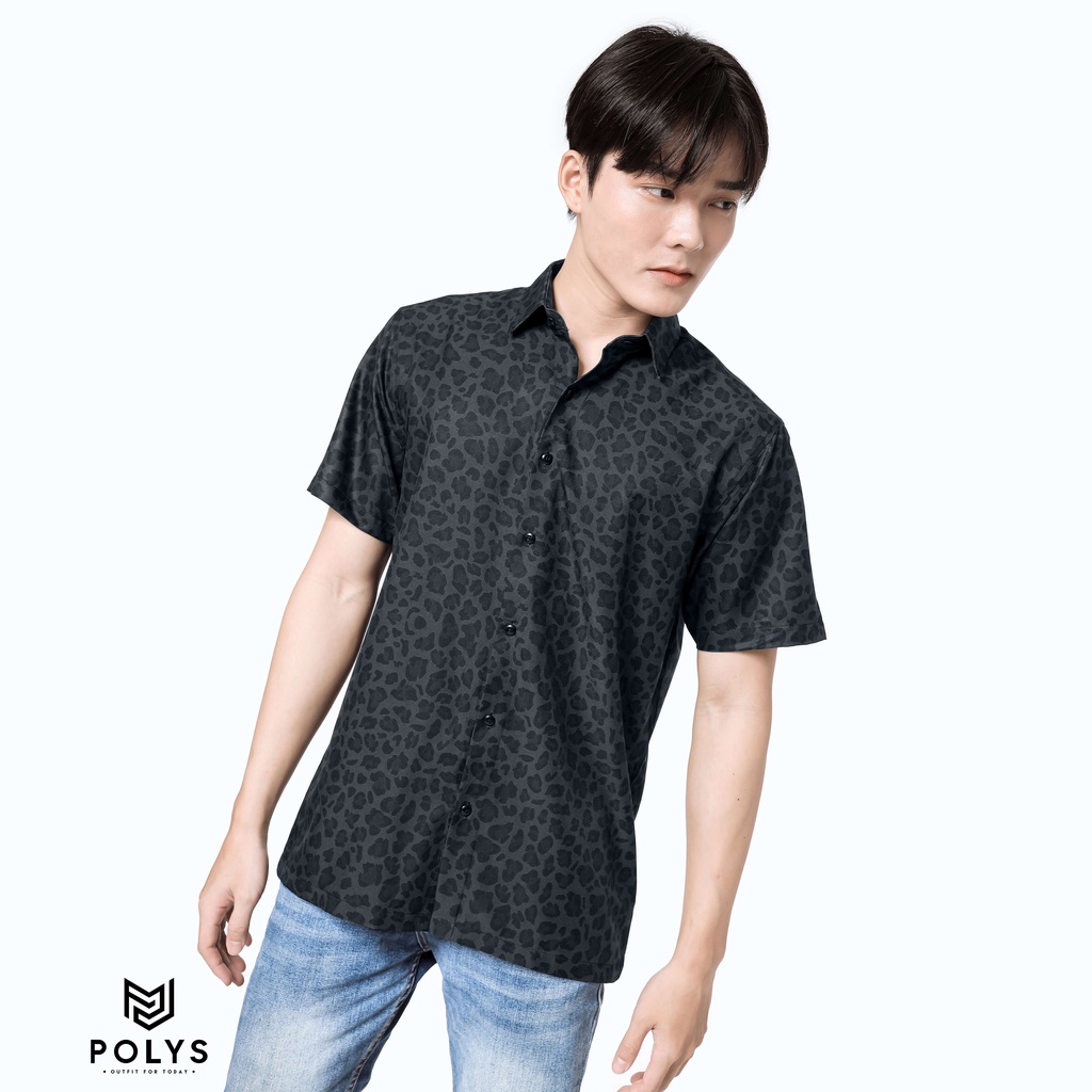 Áo sơ mi nam POLYS áo sơ mi tay ngắn họa tiết Grey Panther | BigBuy360 - bigbuy360.vn