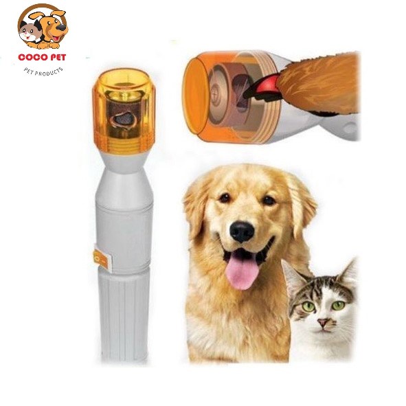 Máy Mài Móng/ Dụng Cụ Mài Móng Cho Chó Mèo Kèm 3 Đầu Thay Thế Chạy Bằng Pin Tiểu, Nhỏ Gọn, Dễ Dàng Tháo Lắp Và Sử Dụng