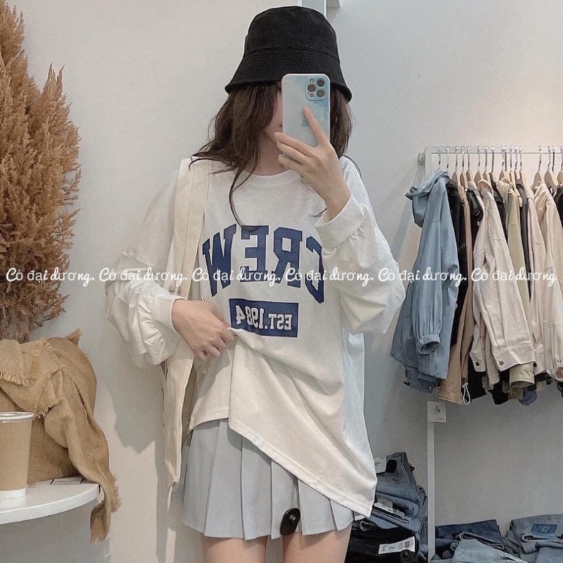 ÁO THUN  NỮ DÀI TAY IN CHỮ CREW , ÁO THU ĐÔNG NỮ 2021 | BigBuy360 - bigbuy360.vn