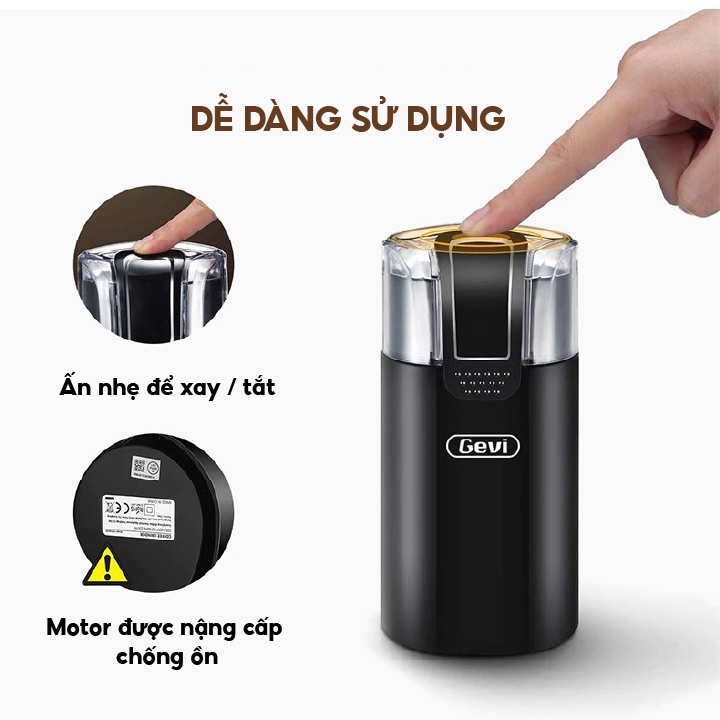 Máy xay hạt khô cầm tay GEVI GECGI140-GS - BH 12 THÁNG
