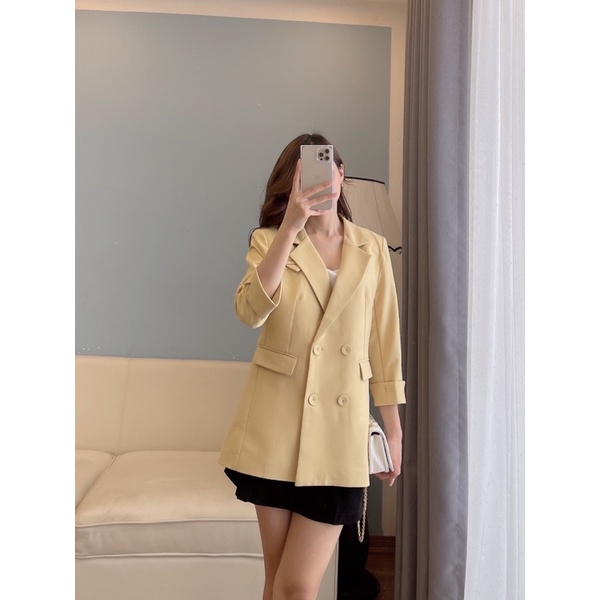 Áo blazer thiết kế nắp túi tam giác 2 lớp