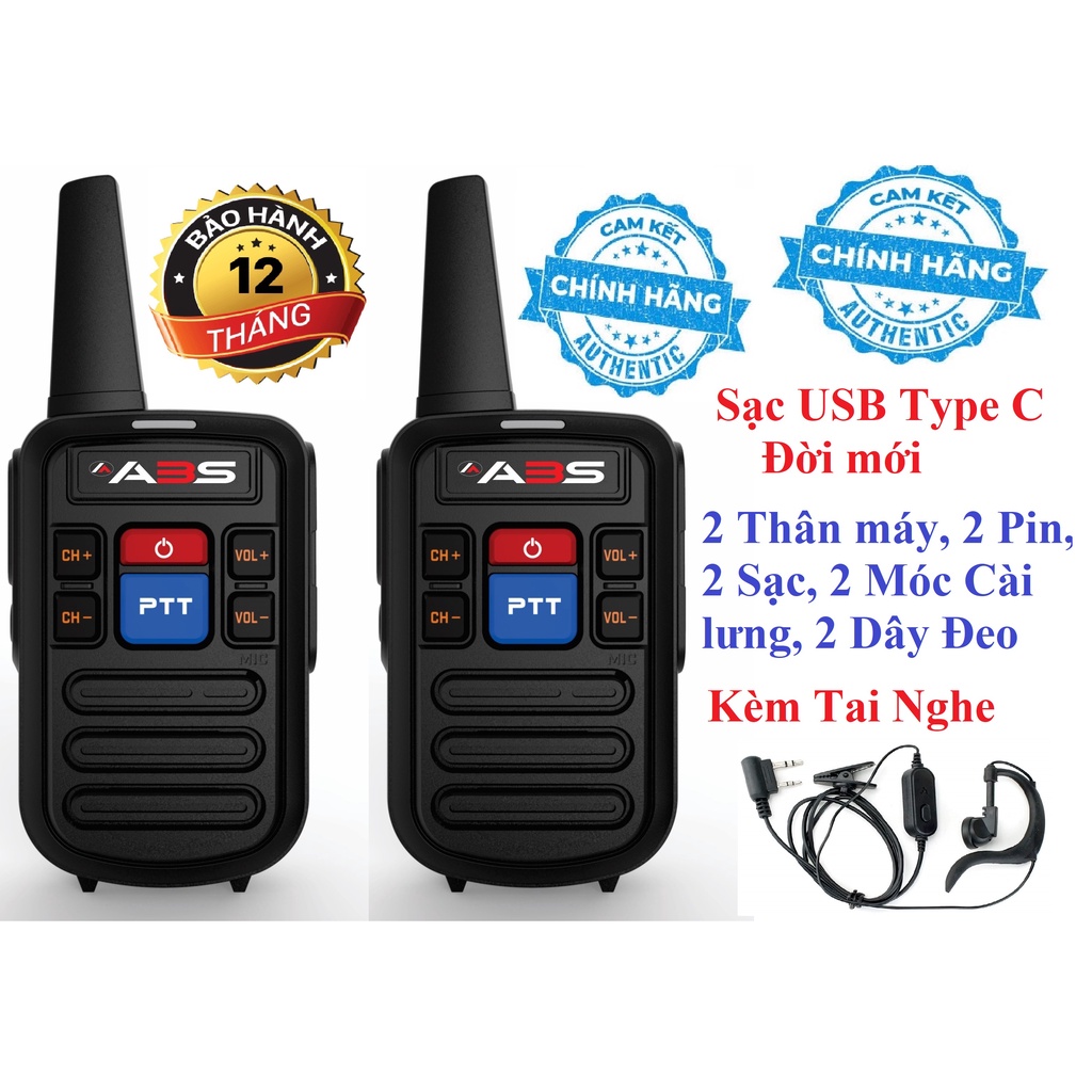 Bộ 2 Bộ đàm siêu nhỏ chất lượng khủng ABS GP800