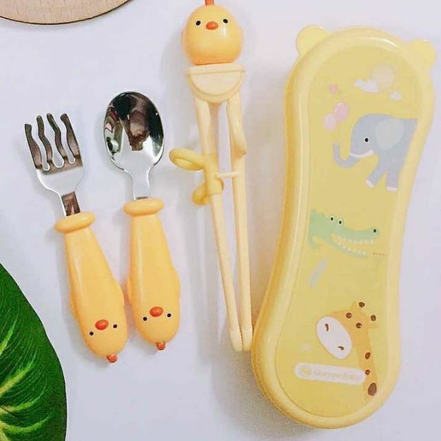 Bộ đũa thìa tập ăn gà vàng Goryeo Baby
