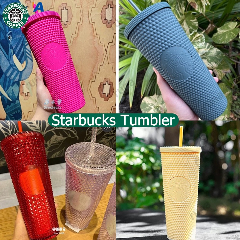 100% Authentic Starbucks Tumbler Tái Sử Dụng Starbucks Cốc Nhựa có Nắp Đậy và Rơm Cooler 700ml 24oz