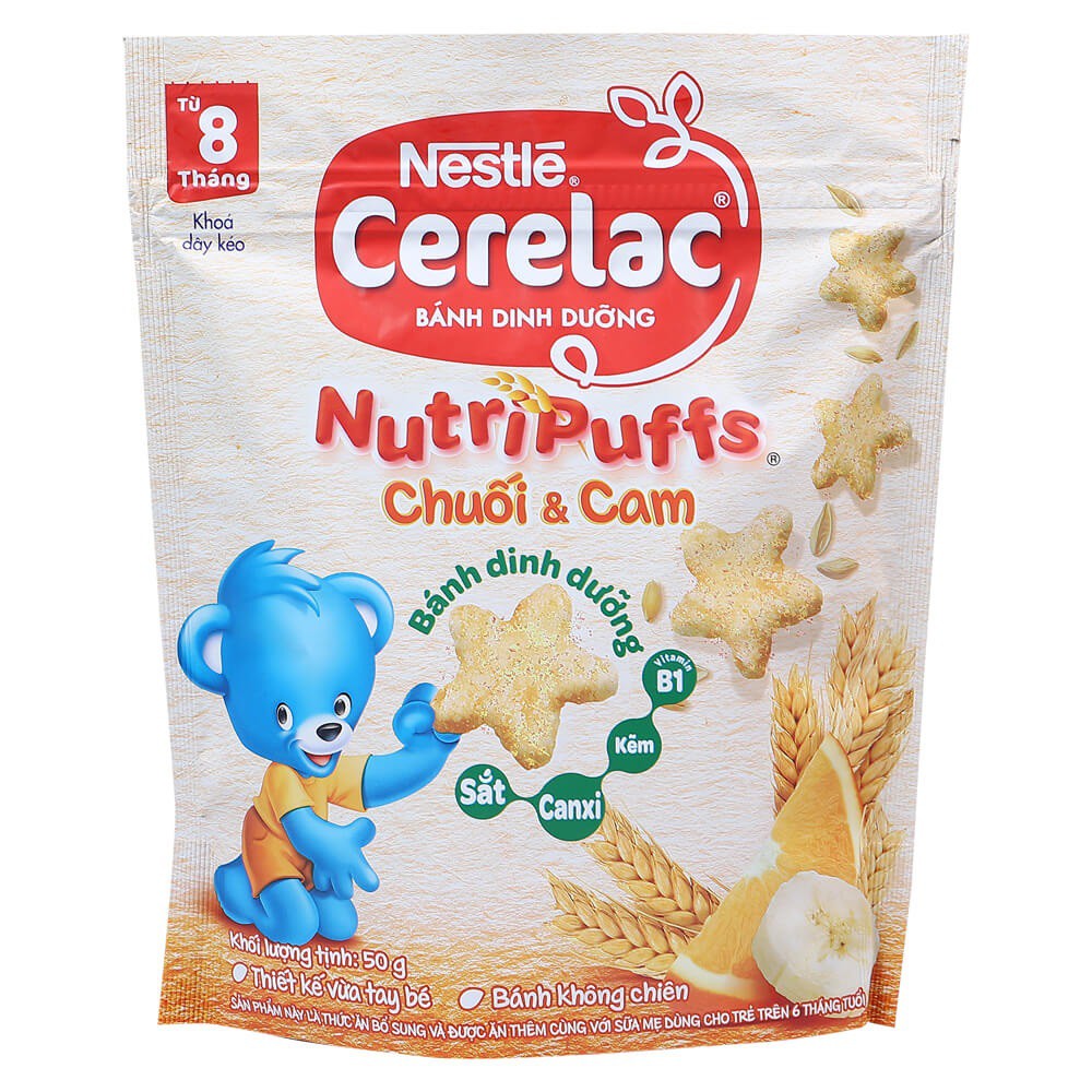 Bánh ăn dặm / Bánh dinh dưỡng của Nestle Nestle Cerelac Nutripuffs 50g